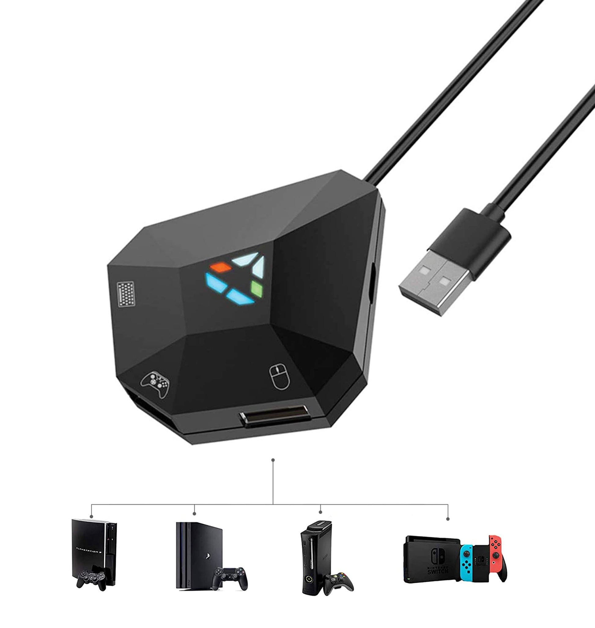Dobe NS-Switch PS4 PS3 Game Keyboard and Mouse Adapter for PS4, PS3, Xbox one, N-Switch, Host Series Converter(Original Handle G