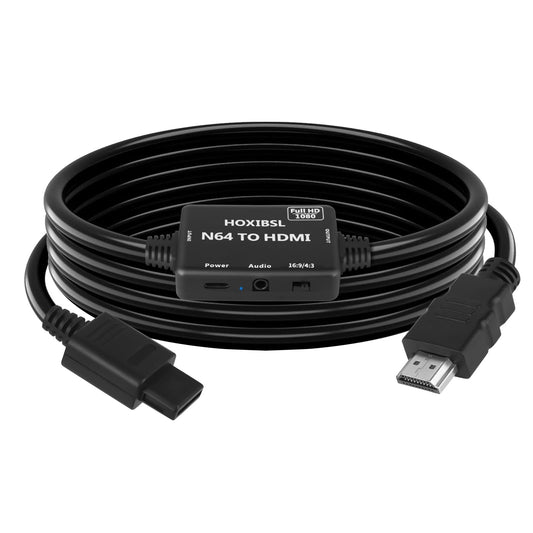 N64 Gamecube to HDMI Converter Adapter HDMI Cable for N64/SNES/NGC/SFC with 3.5mm Audio Jack Support 16:9/4:3 Image Scaling Plug and Play