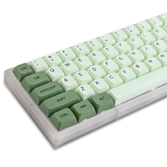 Ussixchare Matcha Keycaps PBT 122-Key Green Gaming Keycaps Set XDA Profile Keycaps Dye-Sub ANSI Layout for Cherry MX Keyboard(Matcha English)