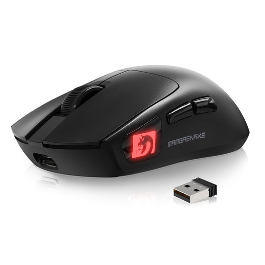 MAMBASNAKE M4 Ultra-Light Wireless Gaming Mouse - 24000 DPI, RGB, 52g, Ergonomic, Black