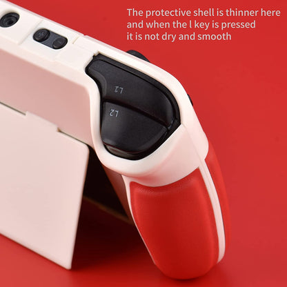 UYIYE Kickstand Case for Steam Deck - Protective, Reliable Accessory, White/Red, Model CASE-STEAM-FT02