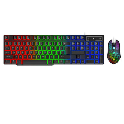 Guiheng 4-in-1 Gaming Keyboard, Mouse, Mouse Pad & Headset Set - Wired LED Rainbow Backlight for PC, Xbox, PS4 - Black