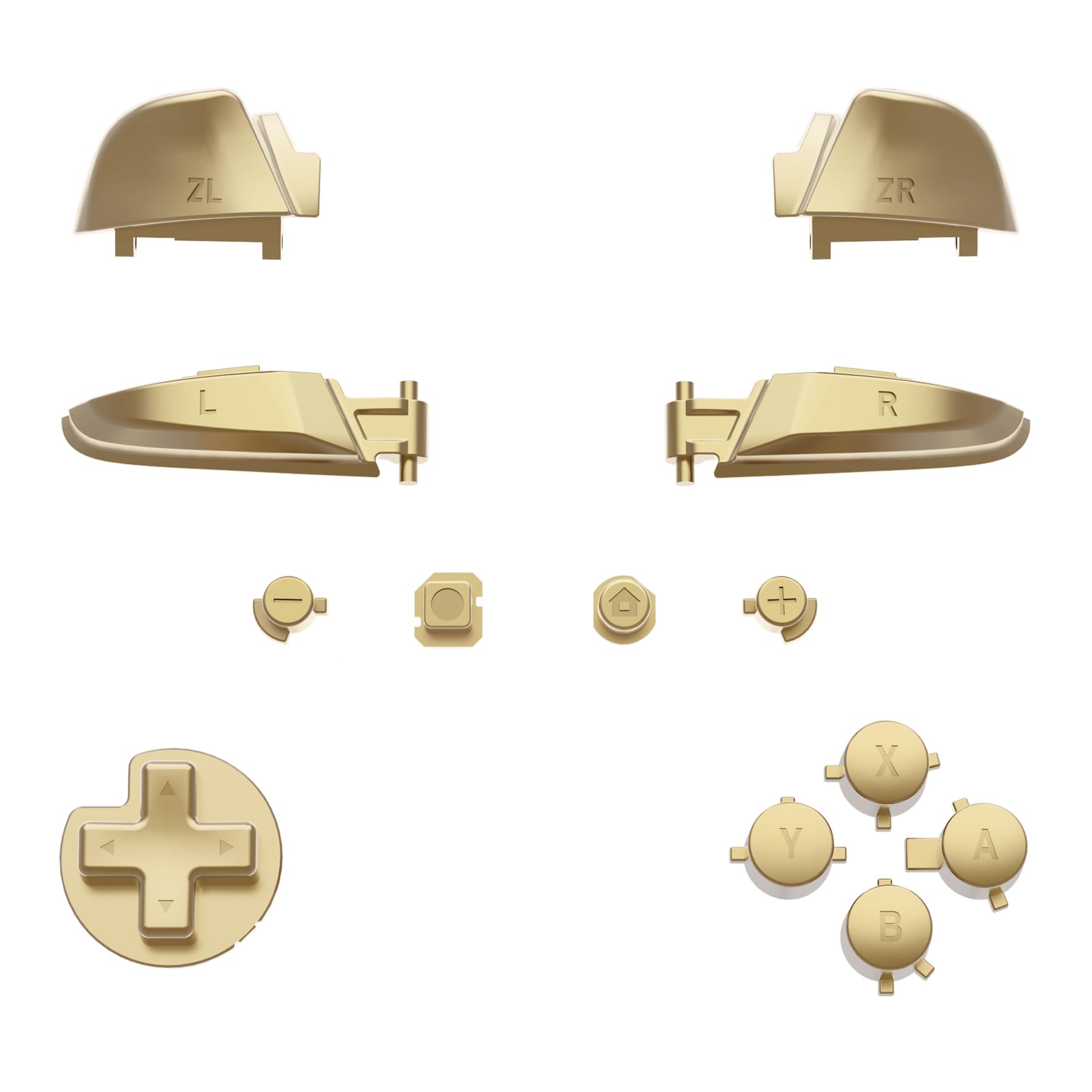 eXtremeRate Metallic Champagne Gold Repair ABXY D-pad ZR ZL L R Keys for Nintendo Switch Pro Controller  DIY Replacement Full Set Buttons for Nintendo Switch Pro Controller - Controller NOT Included
