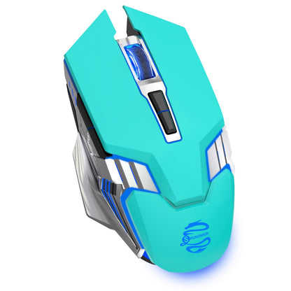 SHUNJINRUN Green Wireless Gaming Mouse - Bluetooth 3-Modes, RGB Backlit, Silent Click, Model SJR343 for Laptop, PC, MacBook, iPad