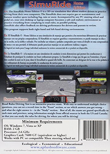 SimuRide Driving Simulation & Road Rules Test Prep - 2021 Home Edition Interactive DVD, Model Sim HE 2013