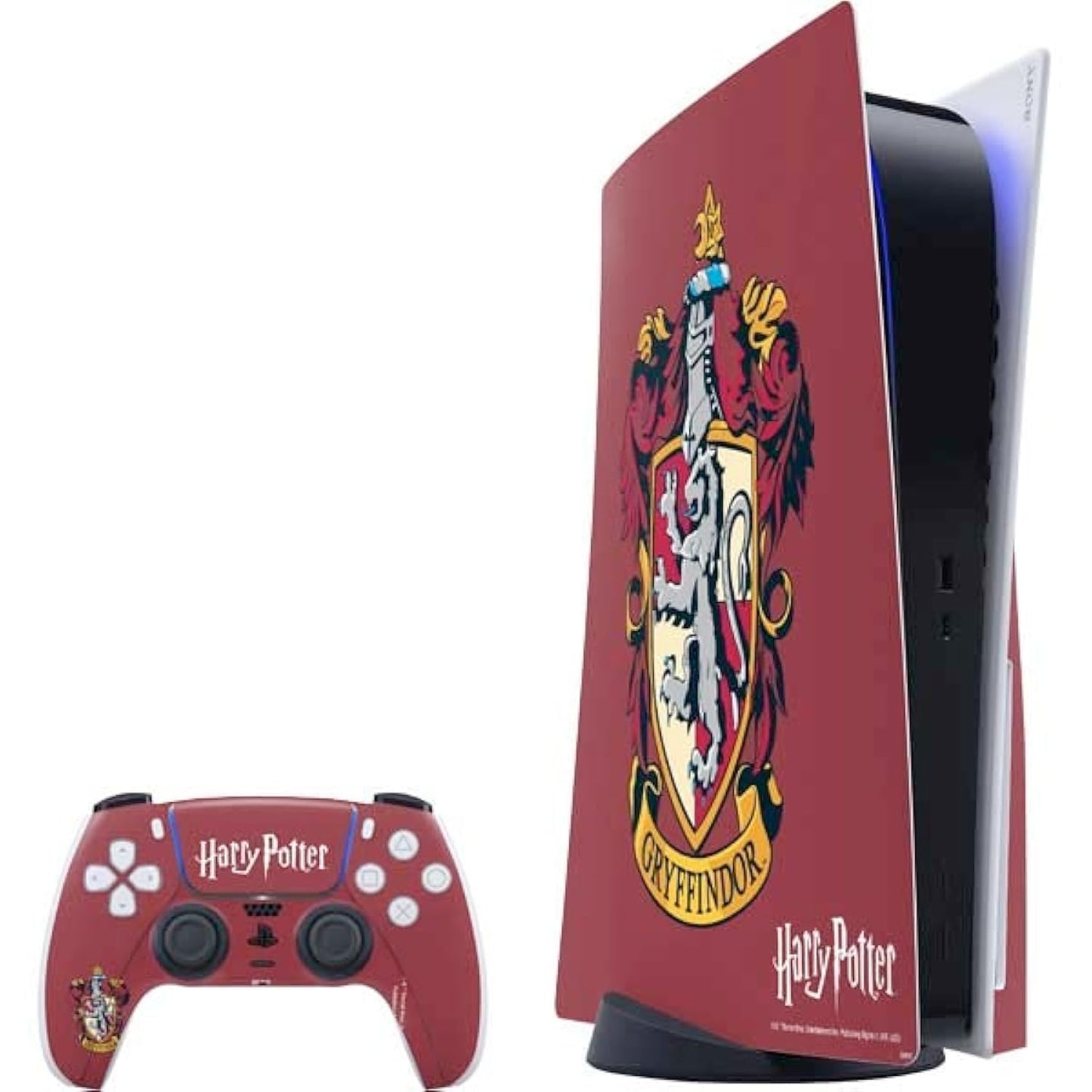 Skinit Decal Gaming Skin Compatible with PS5 Bundle - Officially Licensed Wizarding World Harry Potter Gryffindor House Crest Design