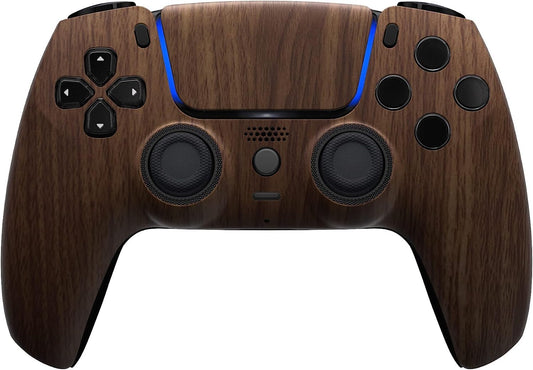 Custom Controllerzz Wireless Controller Compatible with PS5 - Multiple Designs Available (PS5 Wood)
