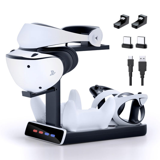 bainenjia 3-in-1 Controller Charging Dock for PSVR2 & PS5, LED Light, Multi Function Showcase Stand, PSVR Stand
