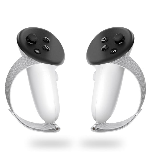 Mayue Controller Grips Cover for Meta/Oculus Quest 3 - Non-Slip Handles, Adjustable Strap, White, VR01 Model
