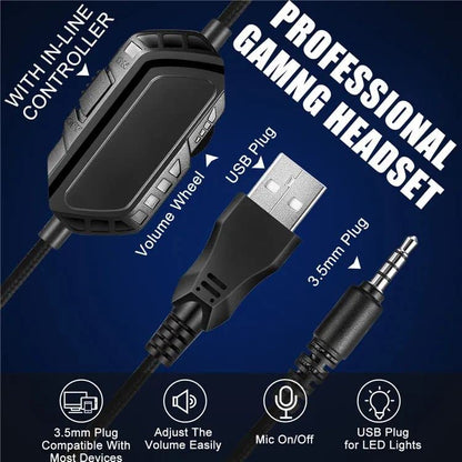 targeal Gaming Headset with Microphone - Noise Canceling, 3.5mm Jack, PC/PS4/PS5/Xbox - Model J1, Color J1-camo1