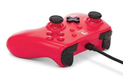 PowerA Wired Gaming Controller for Nintendo Switch - Raspberry Red, Model NSGP0142-01, Officially Licensed
