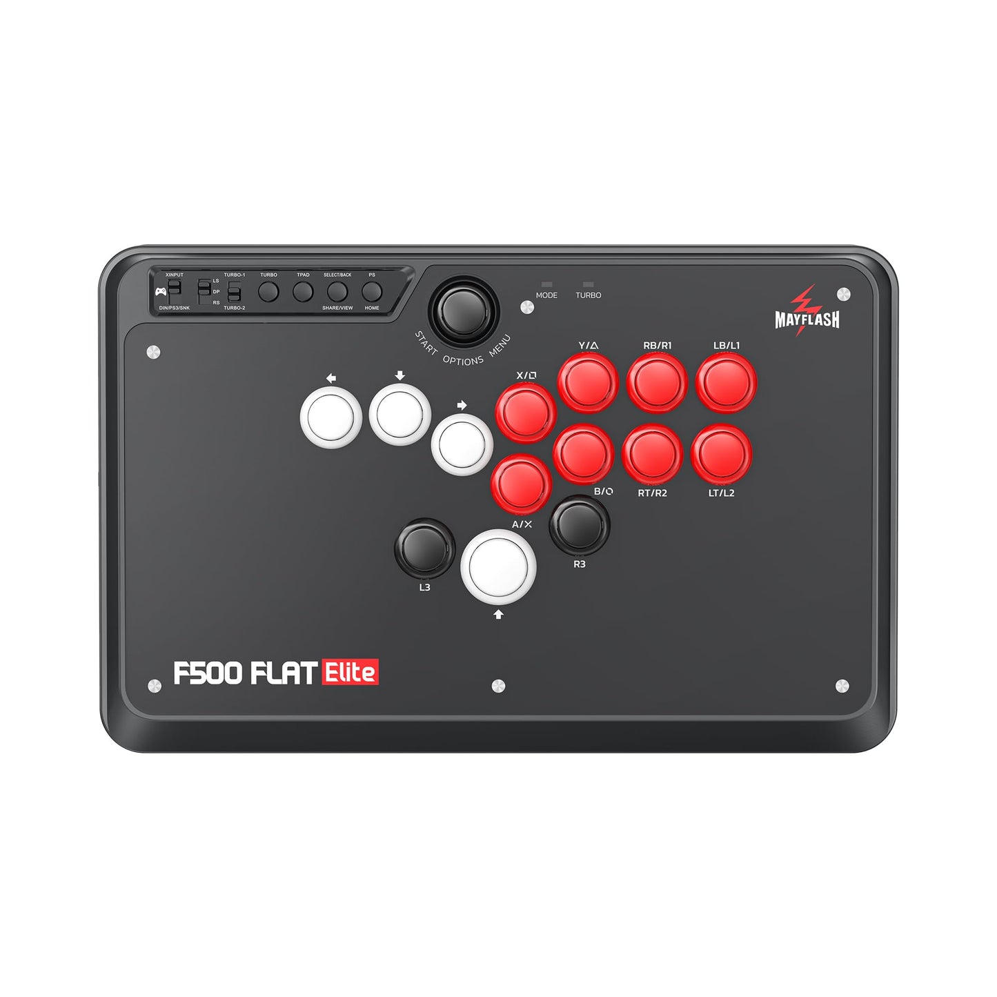 MAYFLASH F500 FLAT fine design Fight Stick All Button Arcade Leverless Controller with Sanwa OBSF buttons for PS4  PC  Xbox Series S/X  Switch  Steam Deck  macOS  Android  Raspberry Pi and more