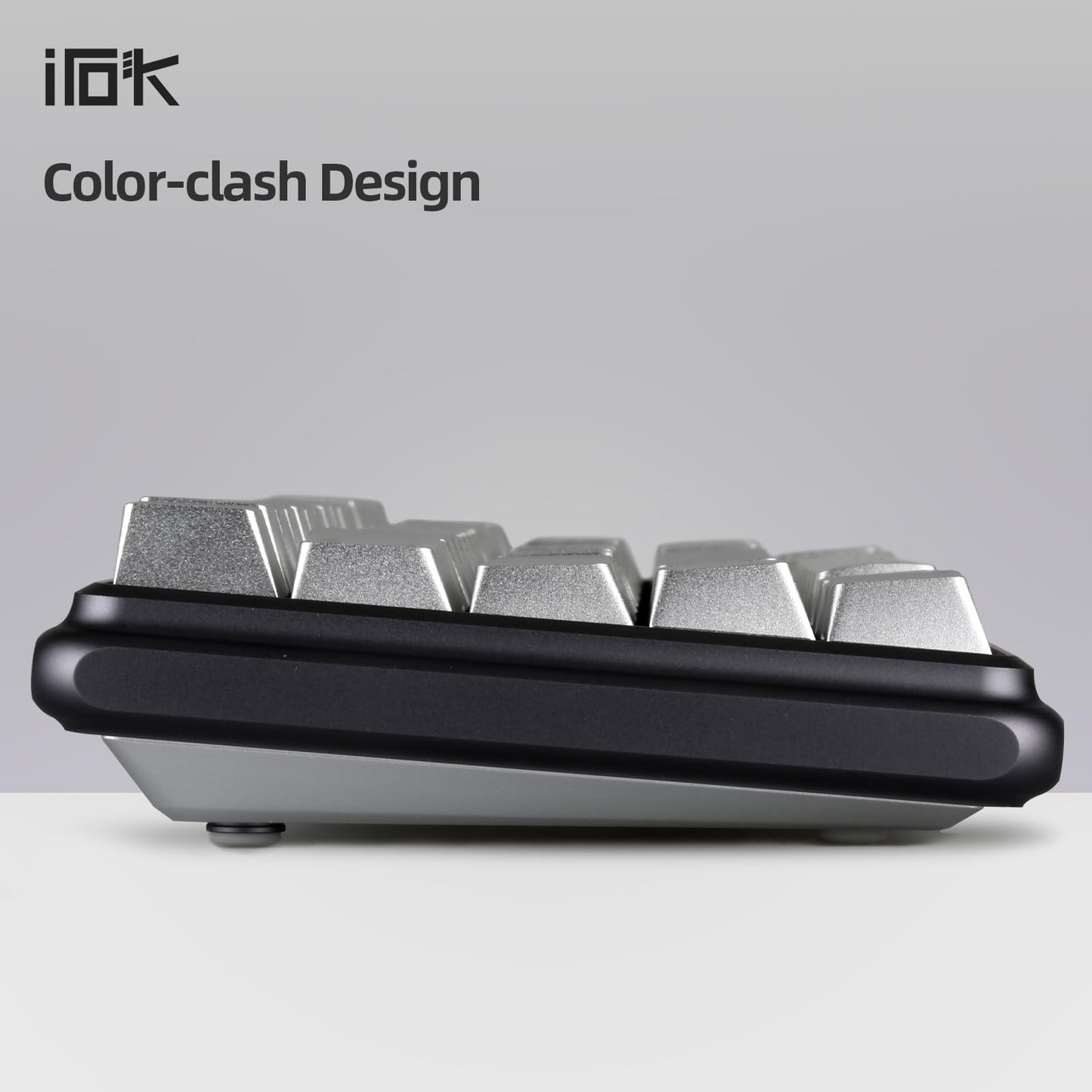 IROK CD67 RGB 60% Mechanical Gaming Keyboard - Hot-Swappable Red Switches, Wired, Full Metal Enclosure, Silver