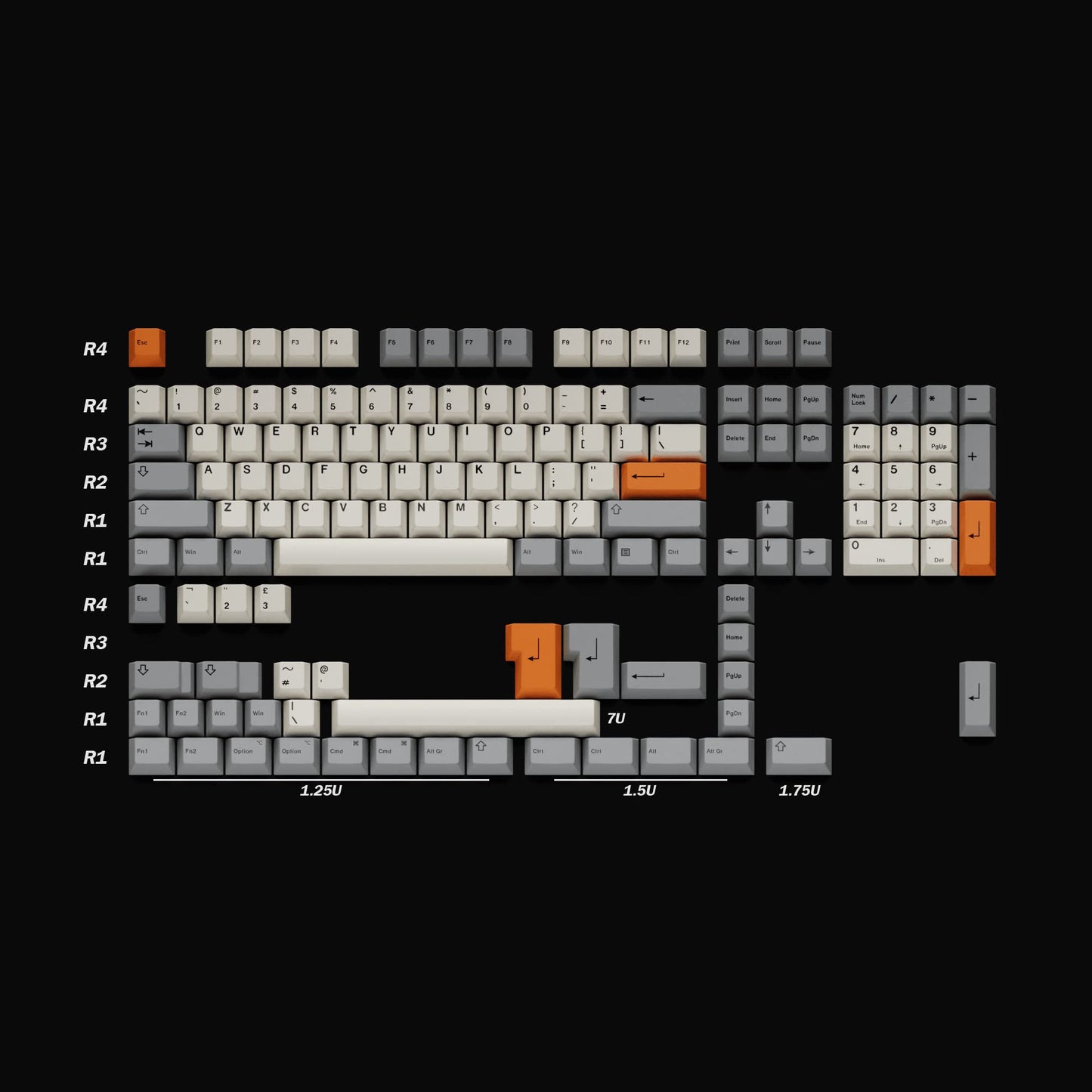 HK Gaming Dye Sublimation PBT Keycap Set - 139 Keys, Cherry Profile, ANSI US Layout, Compatible with MX, Gateron, Beta Color
