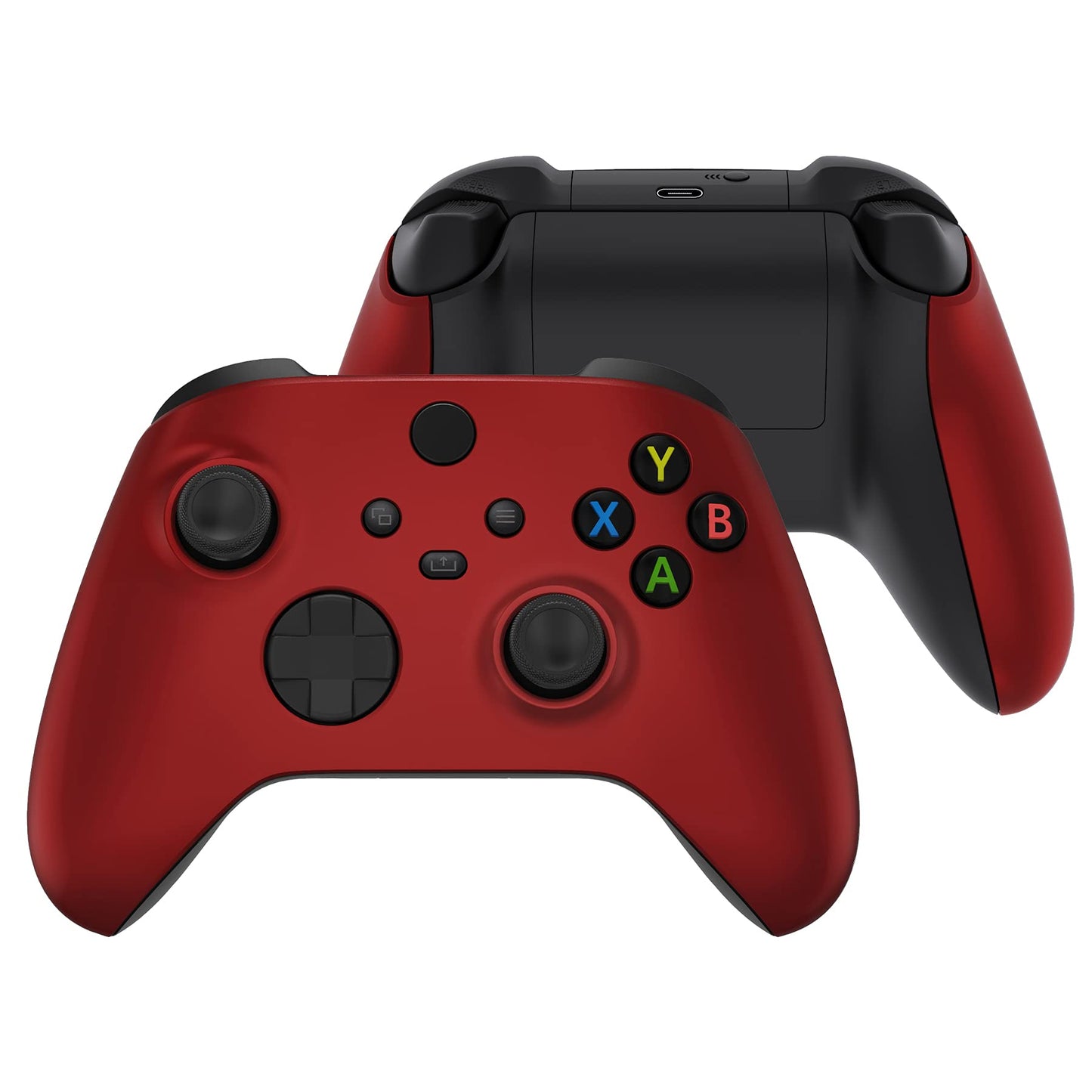 eXtremeRate Side Rails Grips for Xbox Series X & S - Scarlet Red Soft Touch Cover, Model ZX3P303