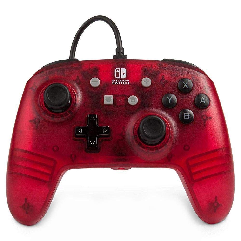PowerA Wired Controller for Nintendo Switch - Red Frost, Model 1513053-01, Enhanced Gaming Experience