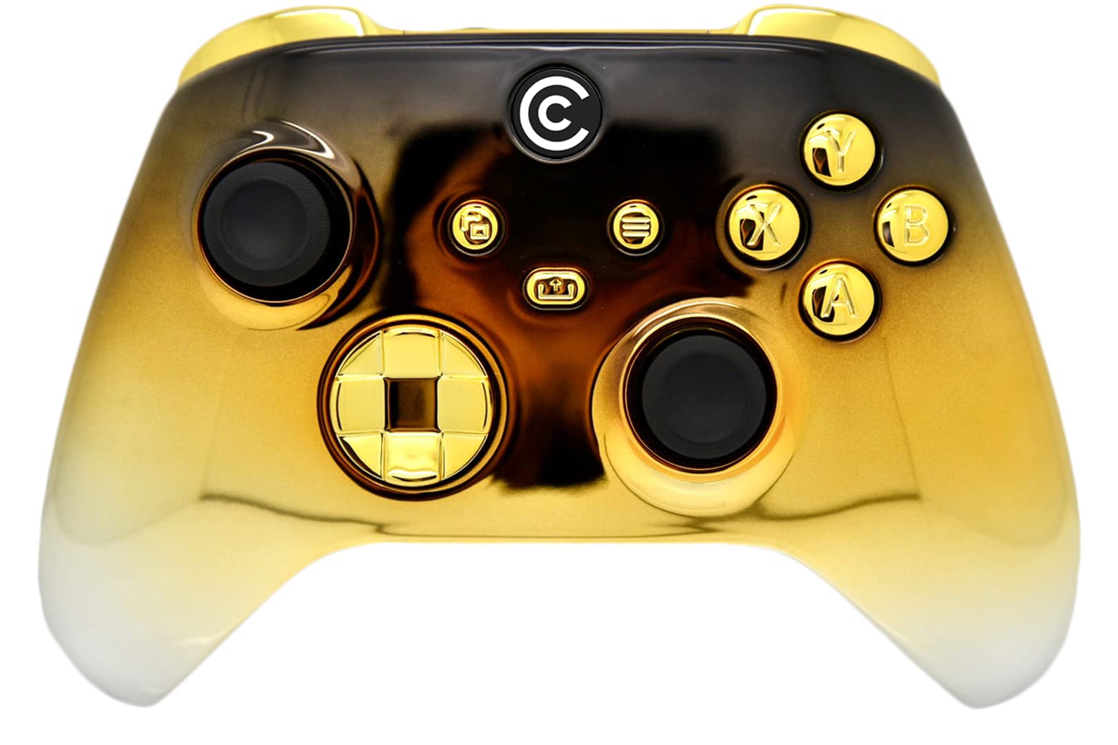 Custom Controllerzz Wireless Controller - Xbox Series X/S, Xbox One, PC - Gold Fade & Gold Chrome Inserts