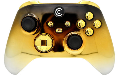 Custom Controllerzz Wireless Controller - Xbox Series X/S, Xbox One, PC - Gold Fade & Gold Chrome Inserts