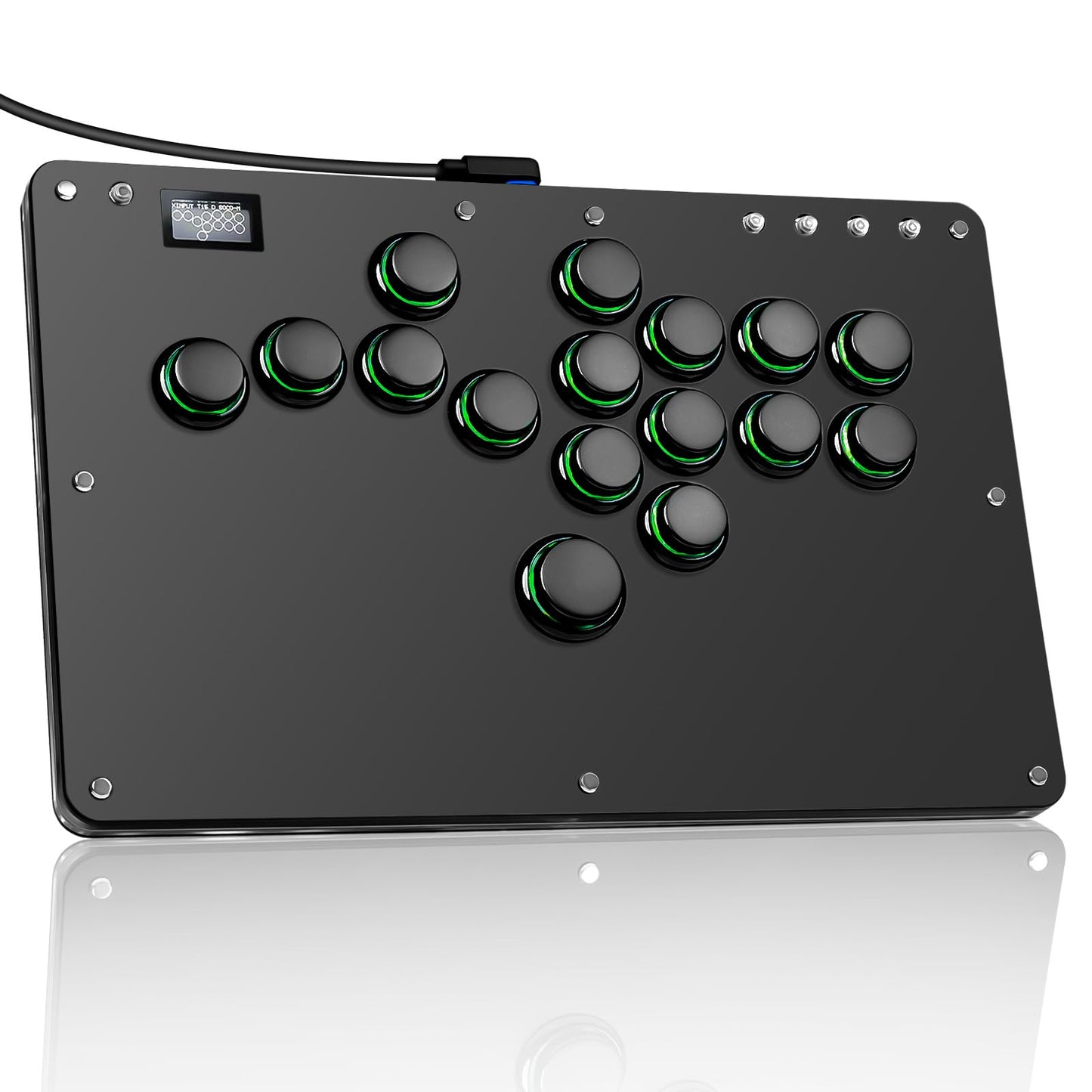 Sehawei R16 Arcade Stick - 16-Button Fight Controller for PC/PS3/PS4/Switch, Black, Custom RGB & Turbo Functions