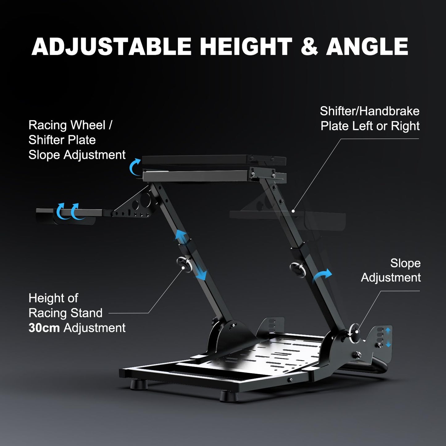 PXN Racing Wheel Stand with Shifter Mount for V10 V99 T300RS G27 G920 - Black