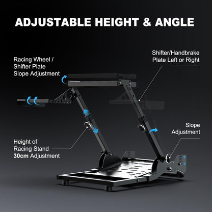 PXN Racing Wheel Stand with Shifter Mount for V10 V99 T300RS G27 G920 - Black