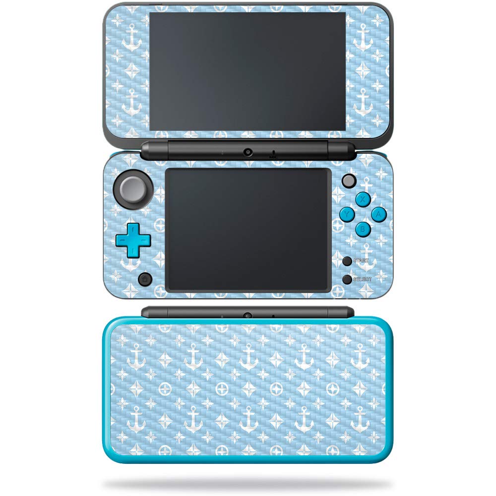MightySkins Carbon Fiber Skin for Nintendo New 2DS XL - Baby Blue Designer | Protective  Durable Textured Carbon Fiber Finish | Easy to Apply  Remove  and Change Styles | Made in The USA