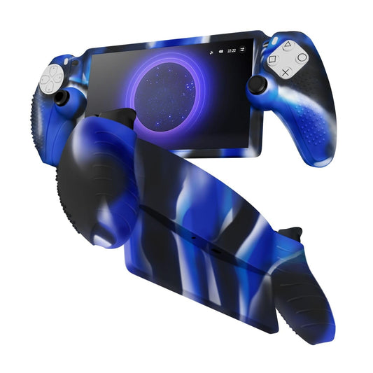 TNP Protective Silicone Cover Case for PlayStation Portal - Protector Skin Cover for PS Portal Shell with Anti-Slip  Shock-Absorption  Anti-Fingerprint  Scratch-Resistant  Camouflage Blue