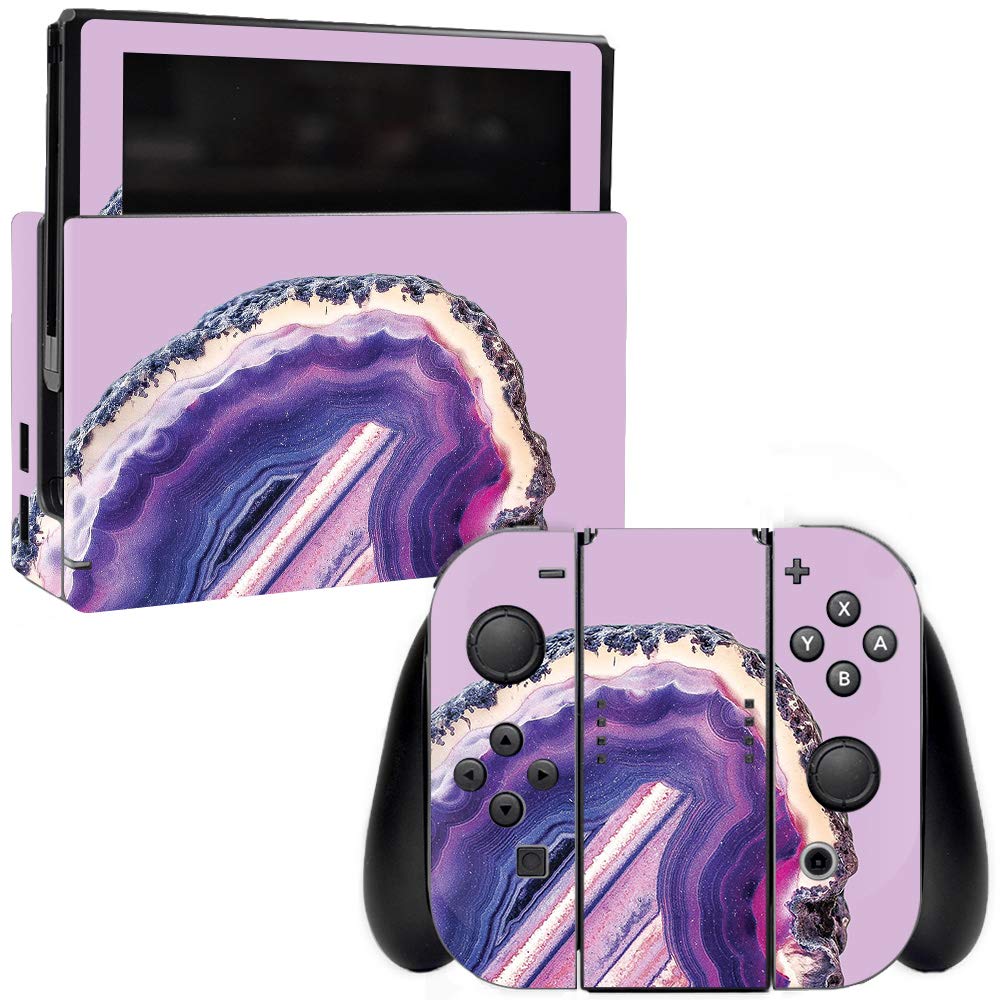 MightySkins Skin Compatible with Nintendo Switch - Purple Agate | Protective, Durable, and Unique Vinyl Decal wrap Cover | Easy 