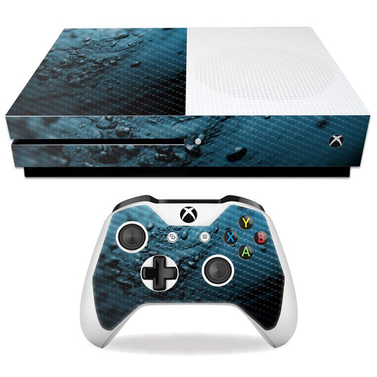 MightySkins Carbon Fiber Skin for Microsoft Xbox One S - Blue Storm | Protective  Durable Textured Carbon Fiber Finish | Easy to Apply  Remove  and Change Styles | Made in The USA
