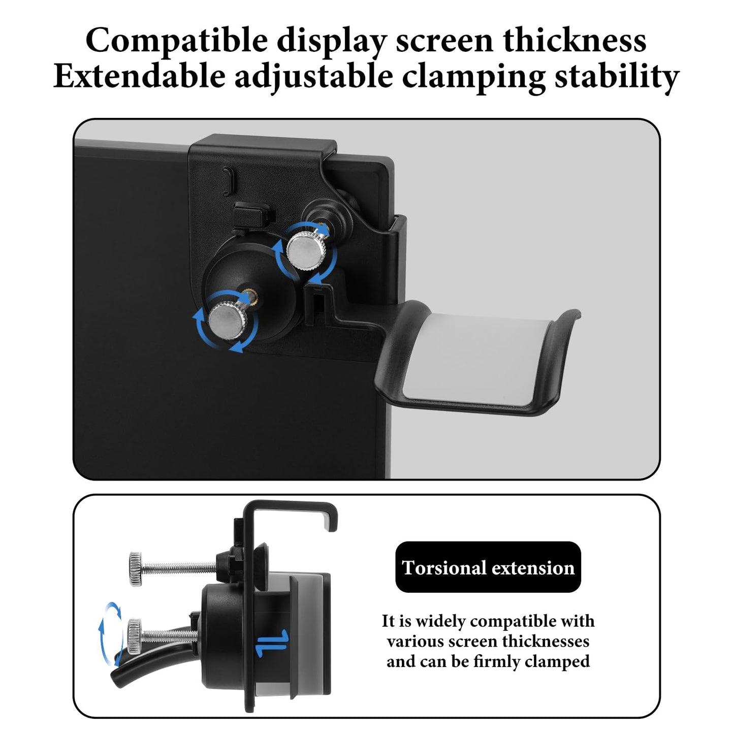 GEEKRIA Clamp-On Headphone Holder for Monitor, Screen-Mount, Black, 2 Pack, Compatible with Sennheiser, Bose, Beats, Razer, HyperX