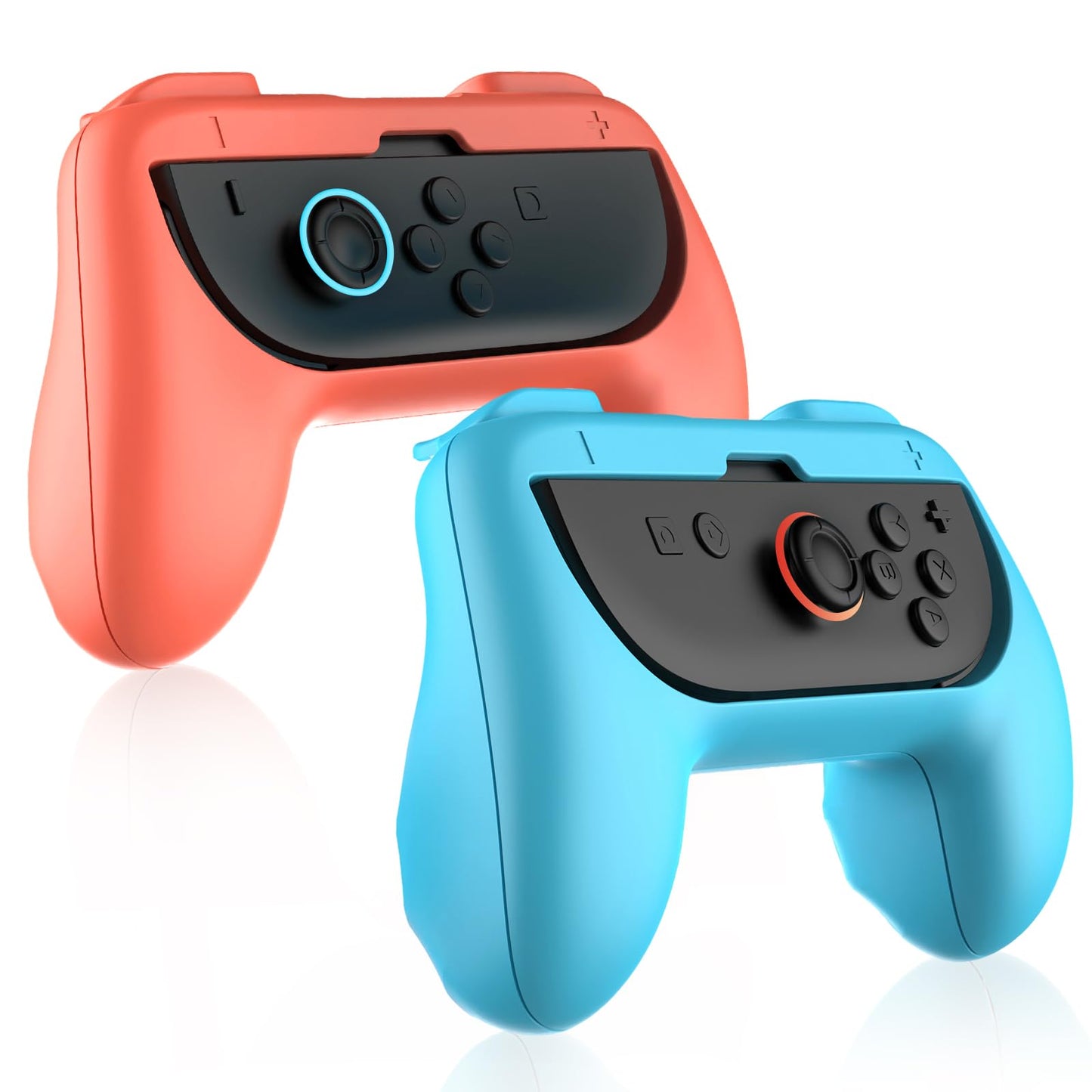 Lyvix Grip for Nintendo Switch 2/1 Joy-Con  Joycon Grips for NS2/NS/OLED  Ergonomic Accessories 2025 for Joycons Controller  Non-Slip 2-Pack (Orange & Blue)
