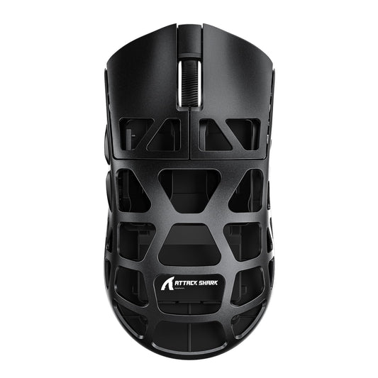 ATTACK shark design R3 46g Superlight Magnesium Alloy Wireless Gaming Mouse  BT/2.4Ghz/Wired Computer Mouse  8000Hz Wireless Polling Rate  PAW3395 26K DPI Optical Sensor Programmable Mice for Win/Mac(Black)