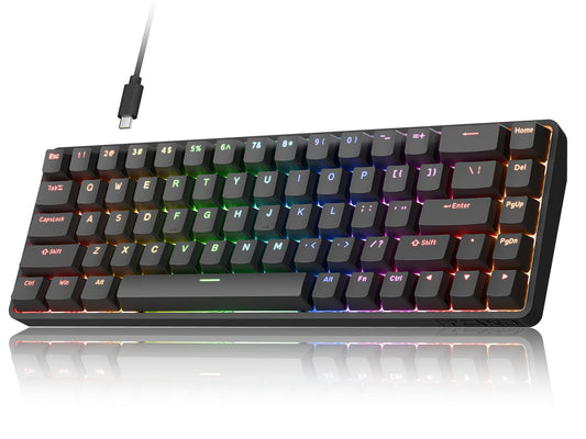 DIERYA DK68-C 60% Gaming HE Keyboard  Magnetic Switch Hot Swappable  Rapid Trigger  Adjustable Actuation  8000Hz Polling Rate  RGB Backlit  Compact 68 Keys for Windows PC  Wired  Black