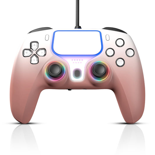 NBCP for PlayStation 5 Wired Game Controller Compatible With PS5  PS4 PC and Steam Gamepads Dual Vibration and Hall Effect Triggers 6-Axis Gyroscope Turbo Function and 3.5mm Headphone Jack