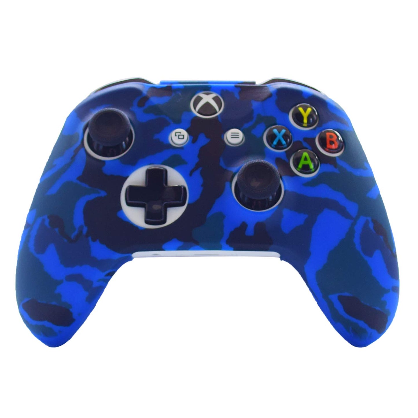 Hikfly Silicone Gel Controller Cover for Xbox One/S/X - 2 Camouflage Covers & 8 Thumb Grip Caps - Blue/Red