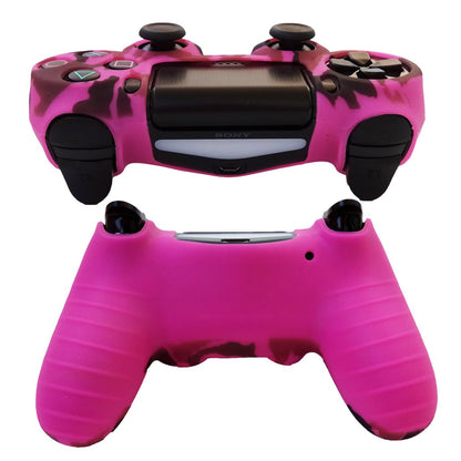 Hikfly Silicone Gel Controller Cover for PS4/PS4 Slim/Pro - Peach with 8 FPS Pro Thumb Grip Caps