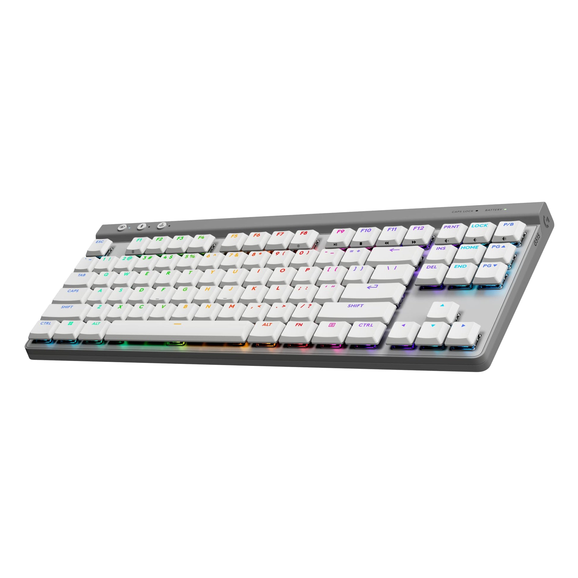 Logitech G515 Lightspeed TKL Low Profile Wireless Gaming Keyboard  LIGHTSYNC RGB  Thin Tenkeyless Design  Double-Shot PBT Keycaps  Tactile (Brown) Mechanical Switches - White