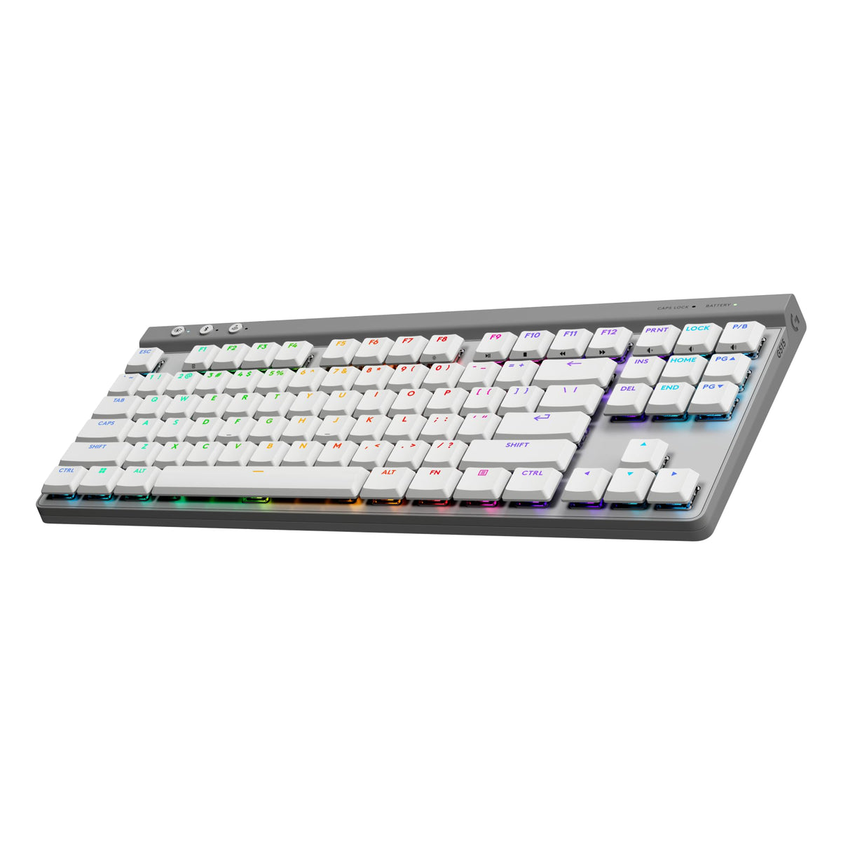 Logitech G515 Lightspeed TKL Low Profile Wireless Gaming Keyboard  LIGHTSYNC RGB  Thin Tenkeyless Design  Double-Shot PBT Keycaps  Linear (Red) Mechanical Switches - White