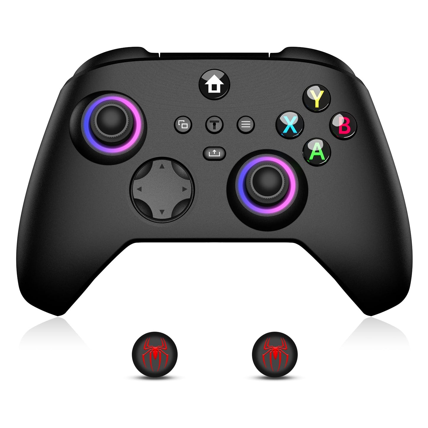Moonag Wireless Controller for Xbox  Compatible with Xbox Series X/S/One/PC  With 2 Silicone Thumb Grips  Hall Effect Joysticks  2.4GHz Wireless Adapter Gamepad with RGB Light  Dual Vibration  TURBO