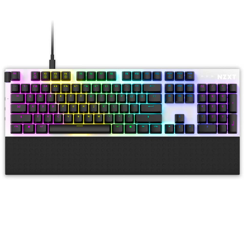 NZXT Function Full-Size Wired Gaming Keyboard - Gateron Red Mechanical Switches - Linear, Fast, and Quiet - Hot-Swappable - RGB 