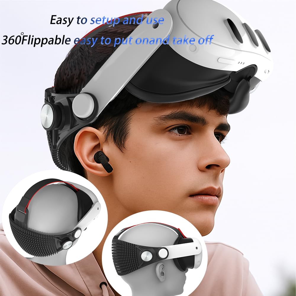 JYXEREM Adjustable Head Strap for Meta Quest 3 - Lightweight, Breathable Design, Black, Model MT02