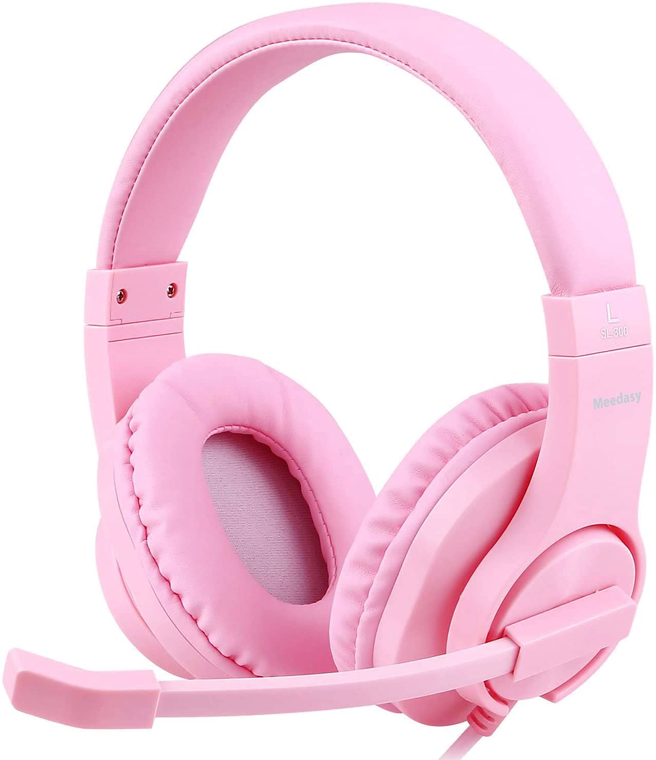 Meedasy Over-Ear Gaming Headphone for Xbox One & PS4, Pink, Bass Stereo, Wired, Microphone, Model 43191609