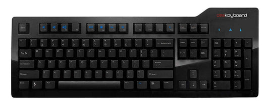 Das Keyboard Model S Wired Mechanical Keyboard  Cherry MX Blue Mechanical Switches  2-Port USB Hub  Laser Etched Keycaps (104 Keys  Black)