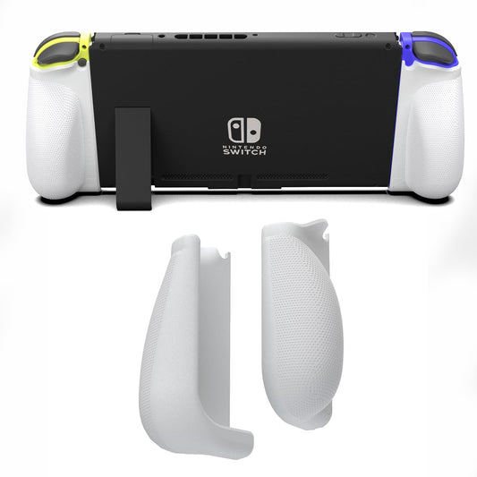 MystiForge Ergonomic Comfort Grip for Switch & Switch OLED, White, Model MF-GA01-Grip-B, Compatible with Joy-Con Controllers
