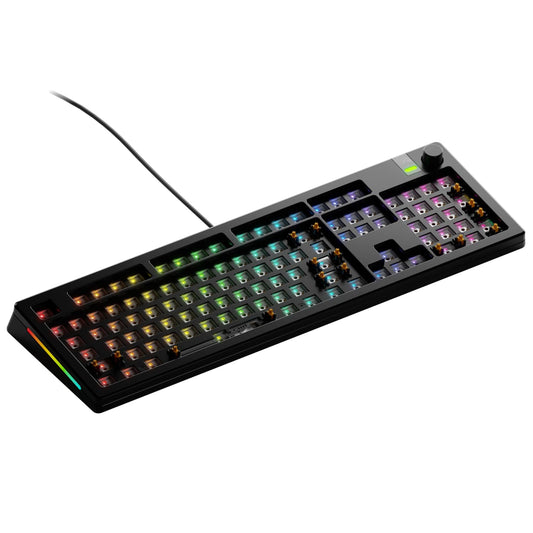 Glorious Gaming - GMMK 3 PRO Barebones Custom Keyboard Kit w/Knob  Custom Modular Aluminum Body & Gasket System  Hotswappable 100% Keyboard  Sound Dampening Foam  Aluminum Switch Plate ANSI (Black)