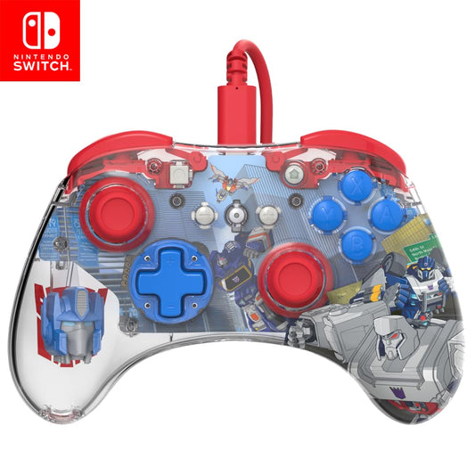 PDP Nintendo Switch Pro Controller - Customizable LED, 3.5mm Jack, Optimus Prime Design, Model 500-221-TOP