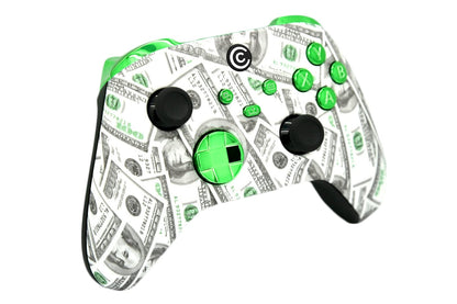 Custom Controllerzz Wireless Controller for Xbox Series X/S & PC - Money & Green Chrome Inserts
