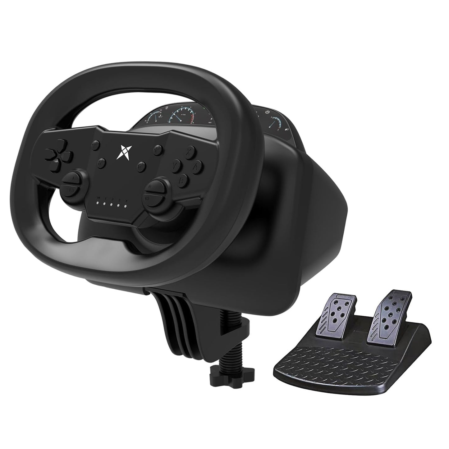 DOYO Gaming Steering Wheel with Pedals  270 Degree Racing Wheel  Wireless Steering Wheel with Linear Trigger and Dual-Vibration Motors for Switch  PS4  PS3  iOS & Android Mobile Phones