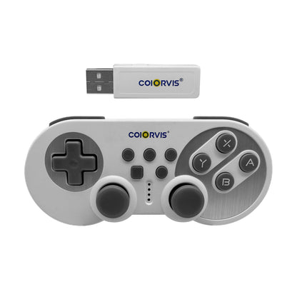 COIORVIS Mini Pro Wireless Controller - ALPS Joystick, Retro Gamepad for Switch, PC, Android, White, Model CHS08C