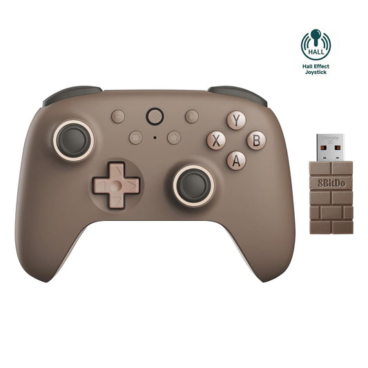 8Bitdo Ultimate 2C Wireless Controller for Windows PC and Android  with 1000Hz Polling Rate  Hall Effect Joysticks and Hall Triggers  and Remappable L4/R4 Bumpers (Brownie)